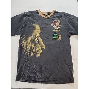Vintage Ak:cess Premium Shirt Men's 2XL Black Embroidered Lion Motherland Y2K